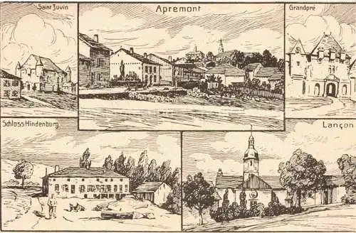 AK / Ansichtskarte Apremont Vouziers 08 Ardennes Saint Juvin Grandpre Schloss Hindenburg Lancon