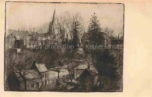 AK / Ansichtskarte Vervins 02 Aisne Blick auf Kirche und Praefectur Zeichnung Feldpostkarte
