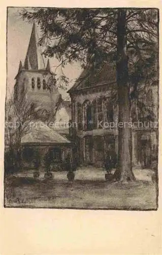 AK / Ansichtskarte Vervins 02 Aisne Praefecturgarten Zeichnung Feldpostkarte