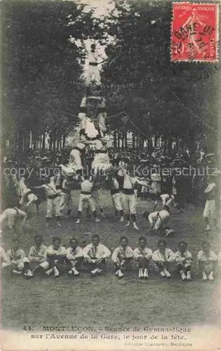 AK / Ansichtskarte MONTLUCON 03 Allier Seance de Gymnastique sur l'Avenue de la Gare le jour de la fete