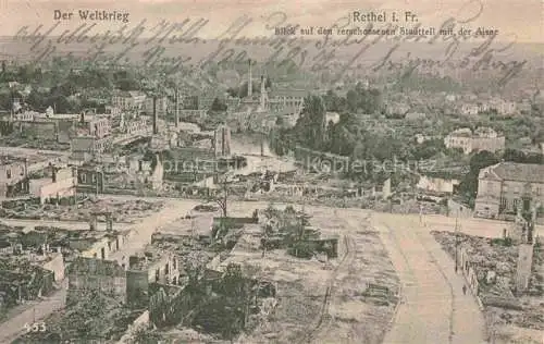 AK / Ansichtskarte RETHEL 08 Ardennes Blick auf den zerschossenen Stadtteil mit der Aisne