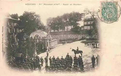 AK / Ansichtskarte Mezieres CHARLEVILLE-MEZIERES 08 Ardennes 91e Regiment d'Inf Salut au Drapeau