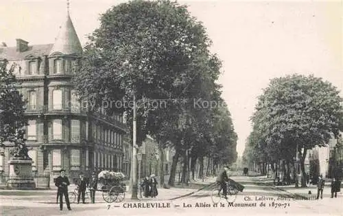 AK / Ansichtskarte CHARLEVILLE -MEZIERES 08 Ardennes Les Allees et le Monument de 1870-71