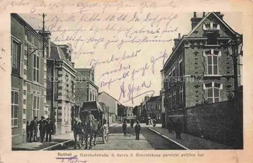 AK / Ansichtskarte RETHEL 08 Ardennes Bahnhofstrasse die durch die Beschiessung nicht gelitten hat