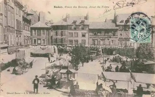 AK / Ansichtskarte RODEZ 12 Aveyron Place du Bourg Jour de Foire