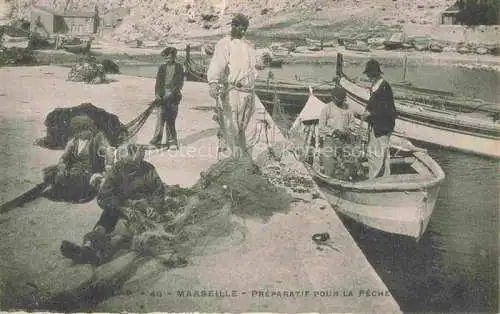 AK / Ansichtskarte MARSEILLE 13 Preparatif pour la Peche
