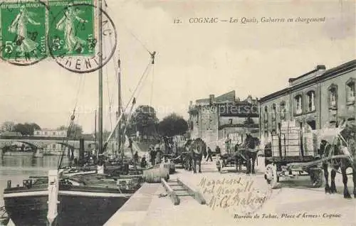 AK / Ansichtskarte COGNAC 16 Charente Les Quais Gabarres en chargement