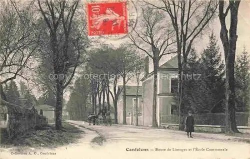 AK / Ansichtskarte Confolens 16 Charente Route de Limoges et l'Ecole Communale