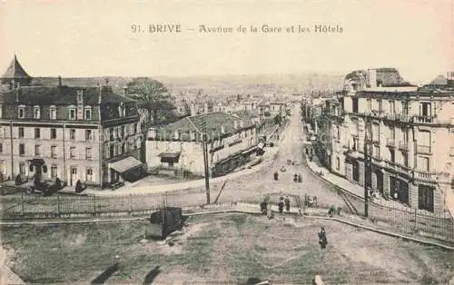 AK / Ansichtskarte Brive TULLE 19 Correze Avenue de la Gare et les Hotels