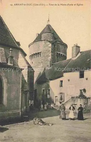 AK / Ansichtskarte Arnay-le-Duc 21 Cote-d Or Tour de la Motte Forte et l'église