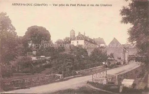 AK / Ansichtskarte Arnay-le-Duc 21 Cote-d Or Vue prise du Pont Pichou et Rues des Ursulines