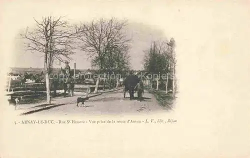 AK / Ansichtskarte Arnay-le-Duc 21 Cote-d Or Rue St. Honoré vue prise de la Route d'Autun