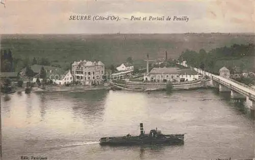 AK / Ansichtskarte Seurre Beaune 21 Cote-d Or Pont et Portail de Pouilly vue aérienne