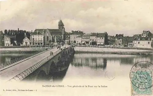AK / Ansichtskarte Saint-Jean-de-Losne BEAUNE 21 Cote-d Or Vue générale et le pont sur la Saône