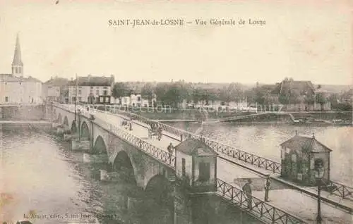 AK / Ansichtskarte Saint-Jean-de-Losne BEAUNE 21 Cote-d Or Vue générale et le pont sur la Saône