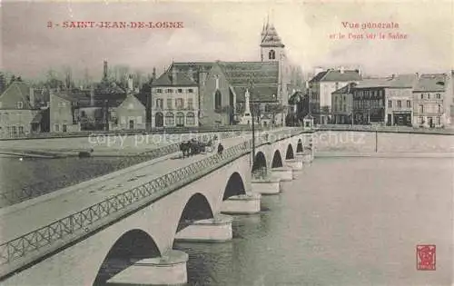 AK / Ansichtskarte Saint-Jean-de-Losne BEAUNE 21 Cote-d Or Vue générale et le pont sur la Saône