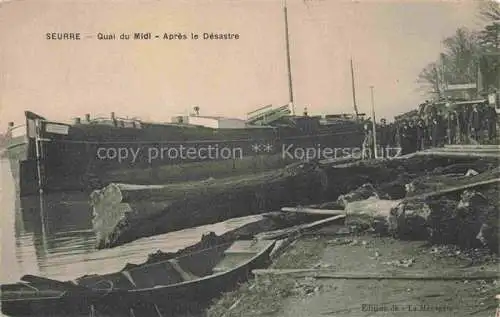 AK / Ansichtskarte Seurre Beaune 21 Cote-d Or Quai du Midi aprés le désastre