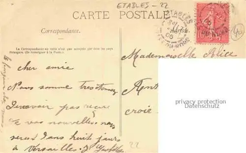 AK / Ansichtskarte Etables-sur-Mer Saint-Brieuc 22 Cotes-d Armor Vues d'ensemble Schriftzug