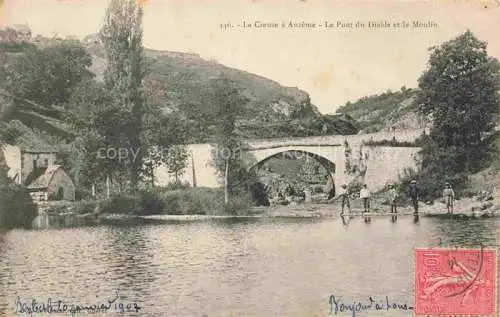 AK / Ansichtskarte Anzeme Gueret 23 Creuse Aux bords de la Creuse Pont du Diable et le moulin