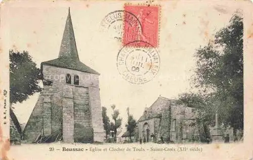 AK / Ansichtskarte Boussac Gueret 23 Creuse Eglise et Clocher de Toulx Sainte-Croix XIIe siècle