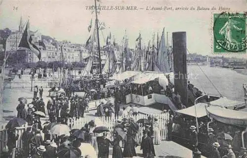 AK / Ansichtskarte TROUVILLE -SUR-MER 14 Calvados Avant Port arrivée du Bateau du Havre
