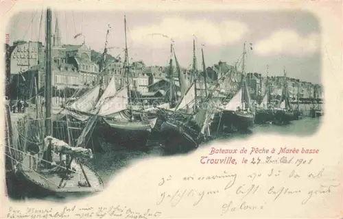AK / Ansichtskarte TROUVILLE -SUR-MER 14 Calvados Bateaux de Pêche à marée basse