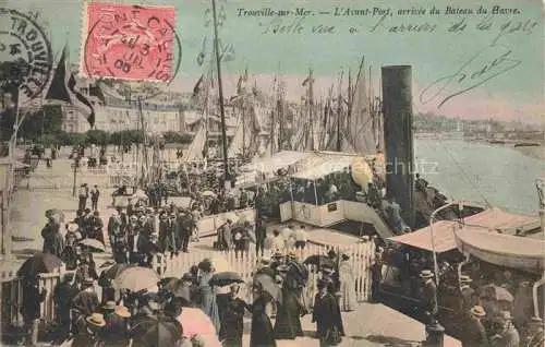 AK / Ansichtskarte TROUVILLE -SUR-MER 14 Calvados Avant-Port arrivée du Bateau du Havre