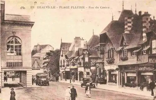 AK / Ansichtskarte DEAUVILLE-SUR-MER Lisieux 14 Calvados Rue du Casino Plage Fleurie