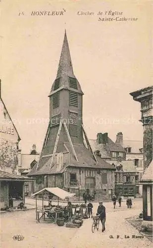 AK / Ansichtskarte HONFLEUR Lisieux 14 Calvados Clocher de l'Eglise Sainte-Catherine