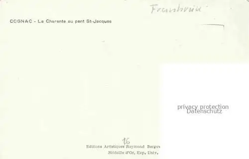 AK / Ansichtskarte COGNAC 16 Charente La Charente au Pont St. Jacques