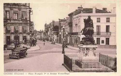 AK / Ansichtskarte COGNAC 16 Charente Place Francois Ier et Avenue Victor Hugo Monument