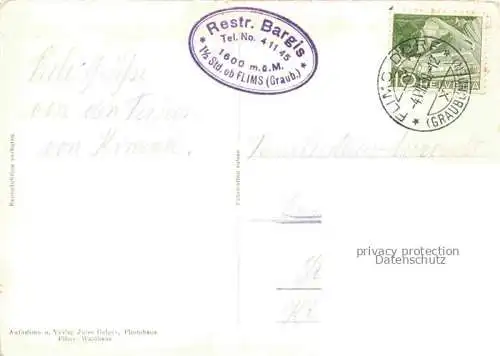 AK / Ansichtskarte Trinsermuehle Flims GR mit Flimserstein