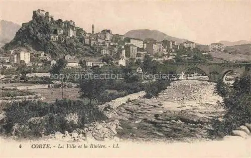 AK / Ansichtskarte Corte 2B Corse La ville et la rivière
