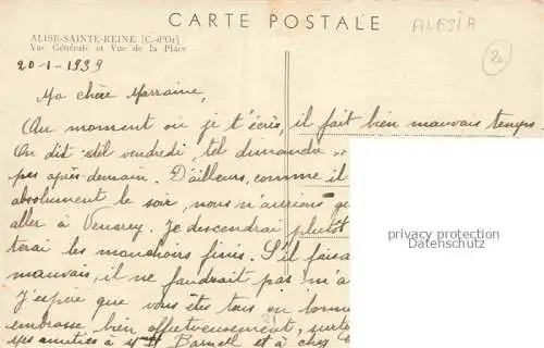 AK / Ansichtskarte Alise-Sainte-Reine Alesia Montbard 21 Cote-d Or Vue générale et vue de la place