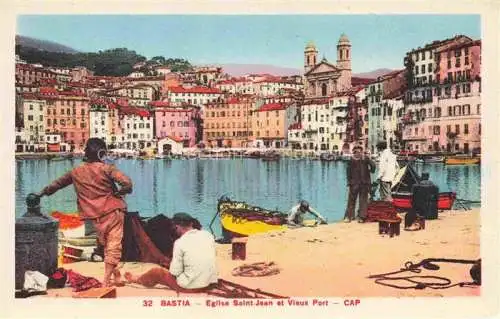 AK / Ansichtskarte BASTIA 2B Haute-Corse Eglise Saint-Jean et vieux port