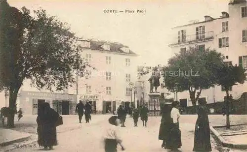 AK / Ansichtskarte Corte 2B Corse Place Paoli Monument Statue