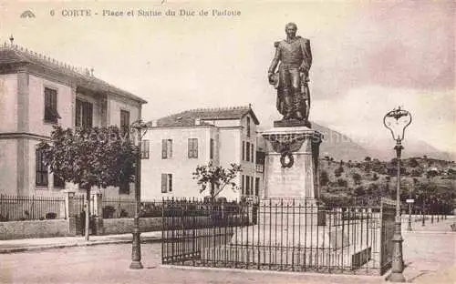 AK / Ansichtskarte Corte 2B Corse Place et Statue du Duc de Padoue Monument