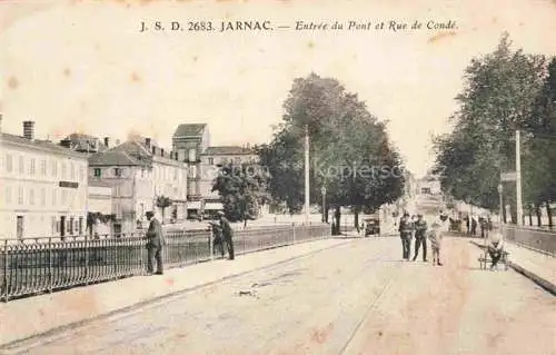 AK / Ansichtskarte Jarnac COGNAC 16 Charente Entrée du Pont et Rue de Condé