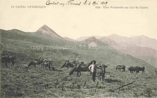 AK / Ansichtskarte Condat-en-Feniers Saint-Flour 15 Cantal Une vacherie au Col de Cabre