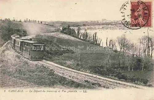 AK / Ansichtskarte CANCALE Saint-Malo 35 Ille-et-Vilaine Le Depart du tramway et Vue generale