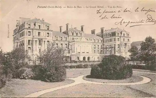 AK / Ansichtskarte PARAME St-Malo 35 Ille-et-Vilaine Bains de Mer Le Grand Hotel Vue du Parc