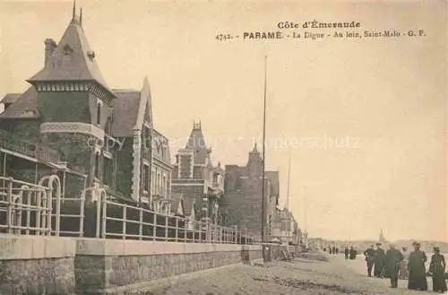 AK / Ansichtskarte PARAME St-Malo 35 Ille-et-Vilaine La Digue Au loin Saint Malo