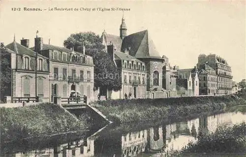 AK / Ansichtskarte RENNES 35 Ille-et-Vilaine Le Boulevard de Chezy et l'Eglise St Etienne