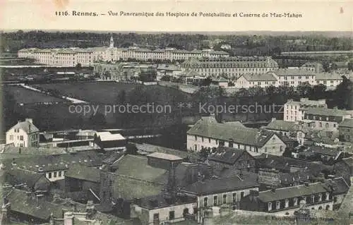 AK / Ansichtskarte RENNES 35 Ille-et-Vilaine Vue Panoramique des Hospices de Pontchaillou et Casernes de Mac Mahon