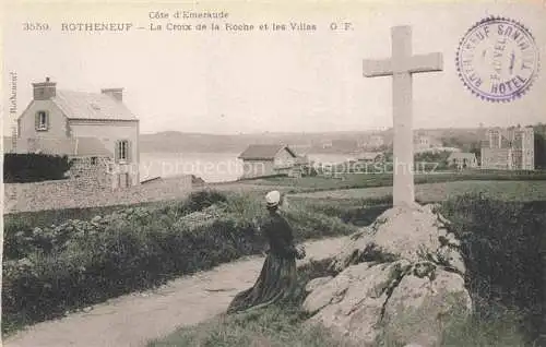 AK / Ansichtskarte Rotheneuf Saint-Malo 35 Ille-et-Vilaine La Croix de la Roche et les Villas