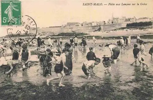 AK / Ansichtskarte SAINT-MALO ST-MALO 35 Peche aux Lancons sur la Greve