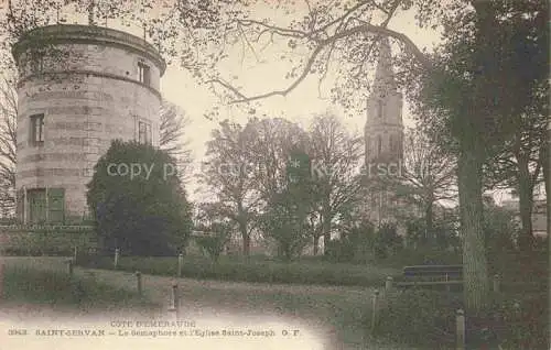 AK / Ansichtskarte St-Servan-sur-Mer SAINT-SERVAN-SUR-MER 35 Ille-et-Vilaine Le Semaphore et l'Eglise Saint Joseph