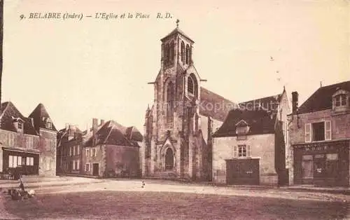 AK / Ansichtskarte Belabre Le Blanc 36 Indre Eglise et la Place