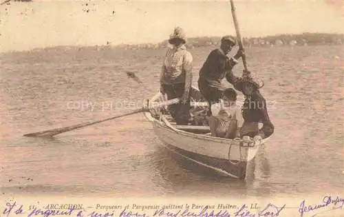 AK / Ansichtskarte ARCACHON 33 Gironde Parqueurs et Parqueuses quittant le Parc aux Huitres