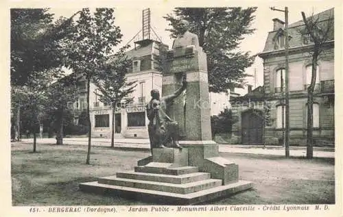 AK / Ansichtskarte Bergerac 24 Dordogne Jardin Public Monument Albert Claveille Credit Lyonnais